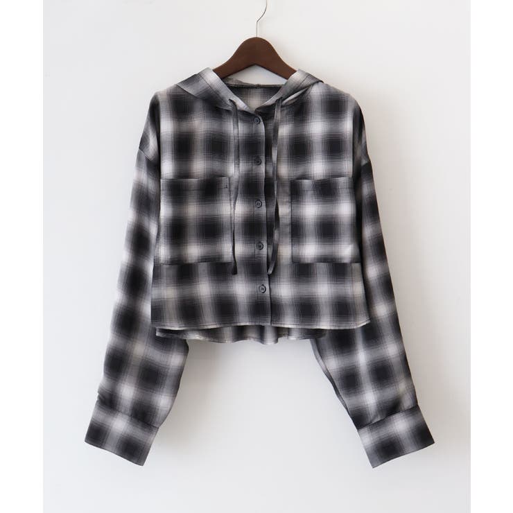 フードショートチェックシャツ | SpRay | 詳細画像16 