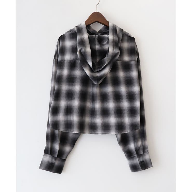 フードショートチェックシャツ | SpRay | 詳細画像17 