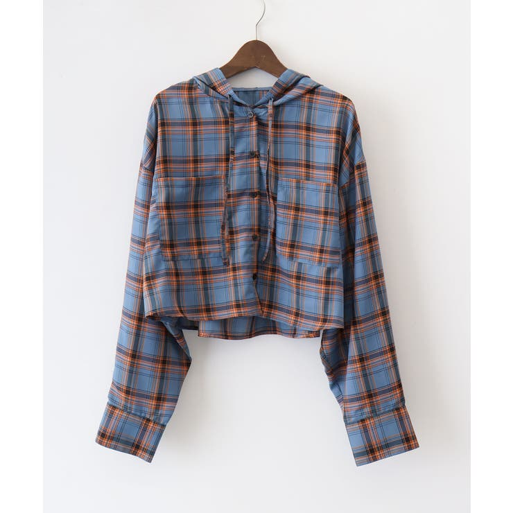 フードショートチェックシャツ | SpRay | 詳細画像19 