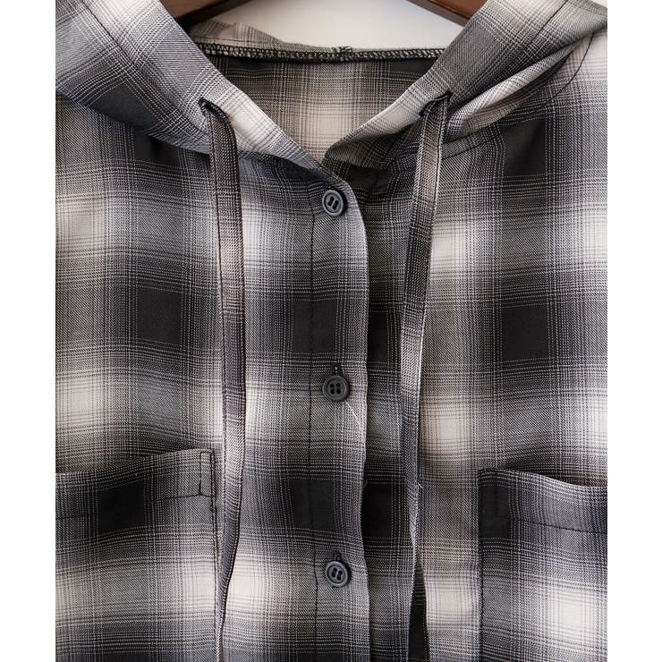 フードショートチェックシャツ | SpRay | 詳細画像20 