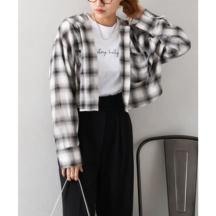 フードショートチェックシャツ | SpRay | 詳細画像8 