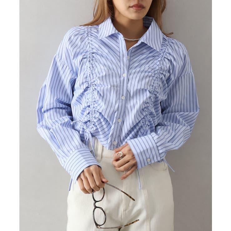 サックス/ブルー | フロントシャーリングシャツ | SpRay