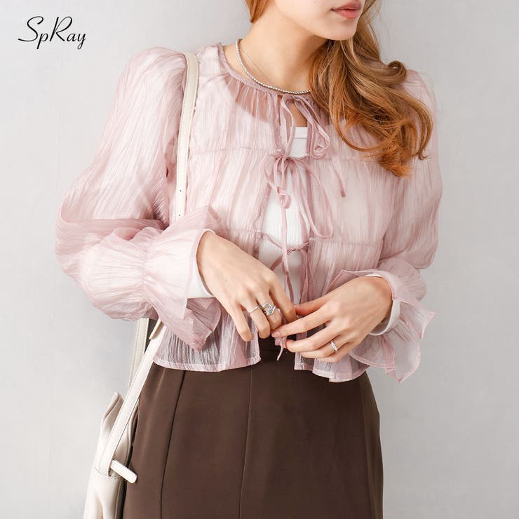 シアーリボン2WAYブラウス | SpRay | 詳細画像1 