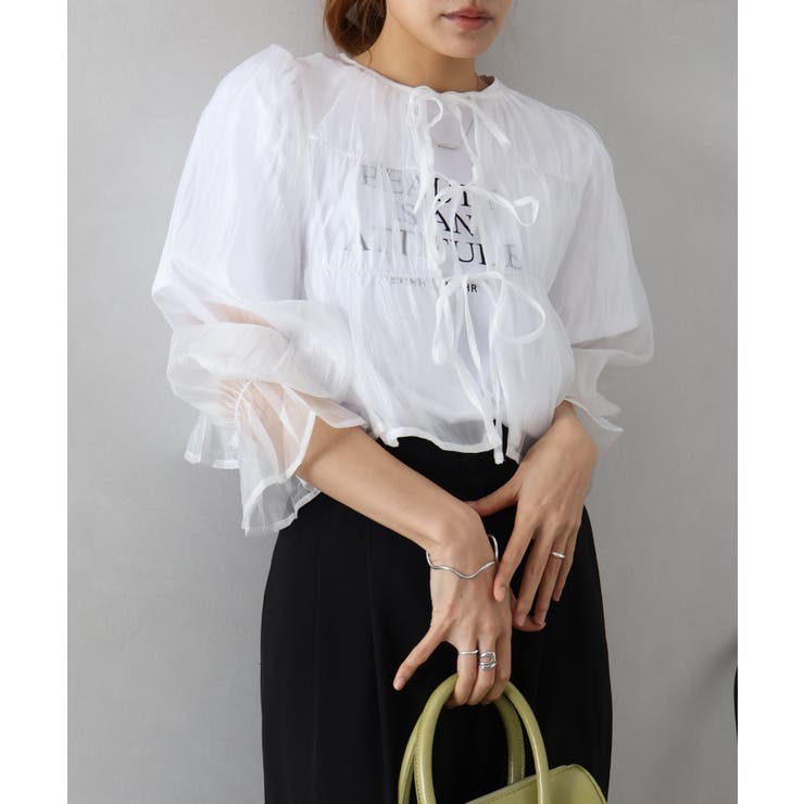 シアーリボン2WAYブラウス | SpRay | 詳細画像12 