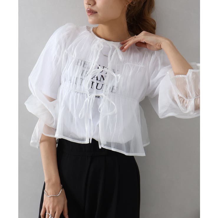 シアーリボン2WAYブラウス | SpRay | 詳細画像13 