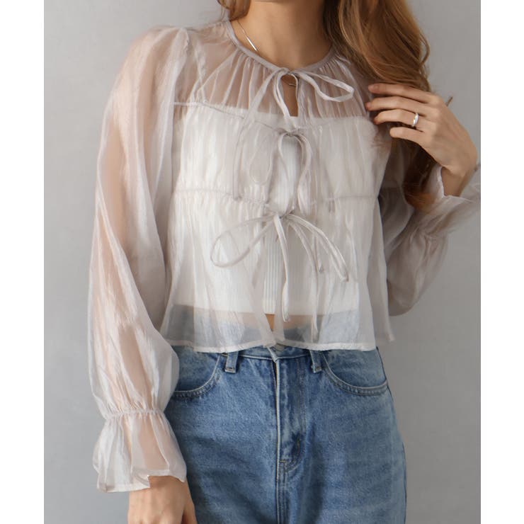 シアーリボン2WAYブラウス | SpRay | 詳細画像15 