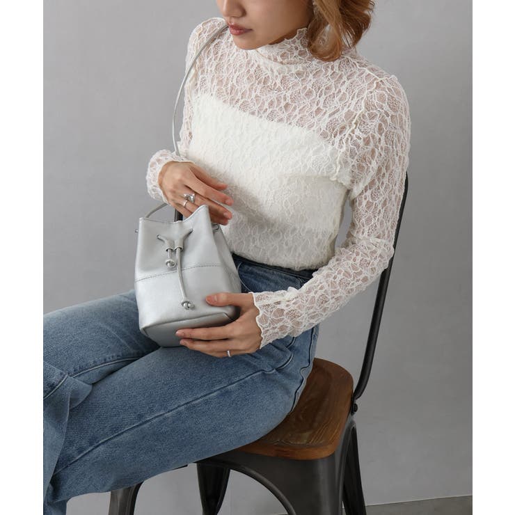 オフホワイト | レースボトルネック | SpRay