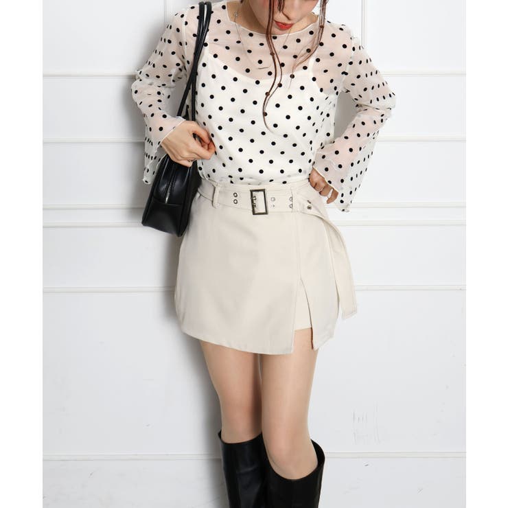 キャミ付フロッキードットロングスリーブ | SpRay | 詳細画像12 