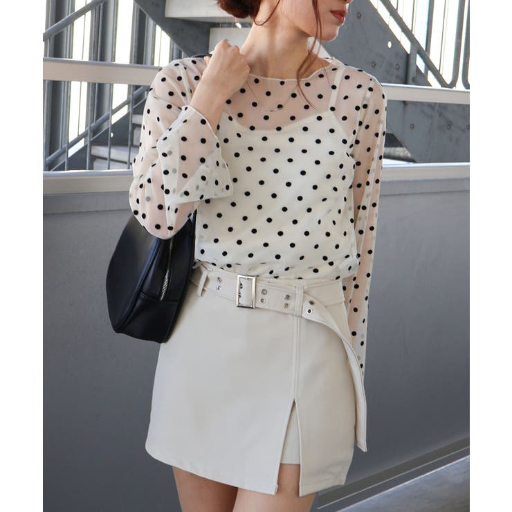 キャミ付フロッキードットロングスリーブ | SpRay | 詳細画像16 