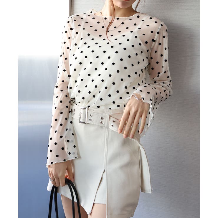 キャミ付フロッキードットロングスリーブ | SpRay | 詳細画像19 