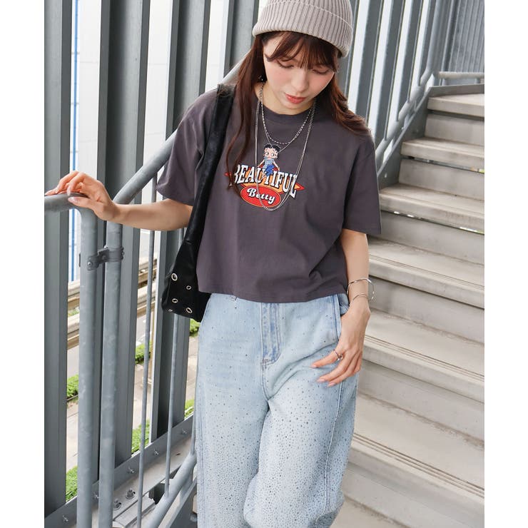 BETTYプリントショート丈Tシャツ | SpRay | 詳細画像26 