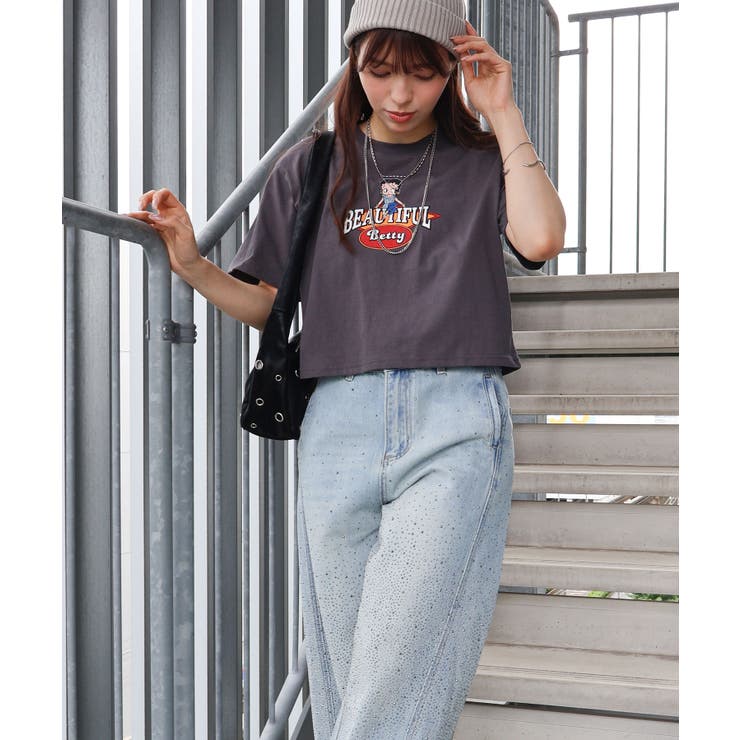 BETTYプリントショート丈Tシャツ | SpRay | 詳細画像27 