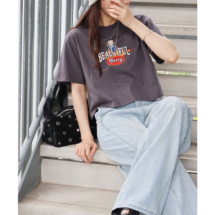 BETTYプリントショート丈Tシャツ | SpRay | 詳細画像33 