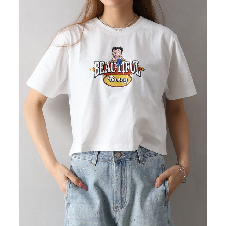 BETTYプリントショート丈Tシャツ | SpRay | 詳細画像4 