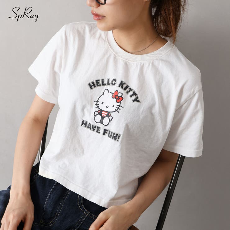 KITTYプリントショート丈Tシャツ | SpRay | 詳細画像1 