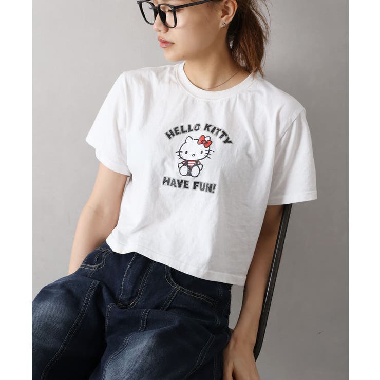 KITTYプリントショート丈Tシャツ | SpRay | 詳細画像2 