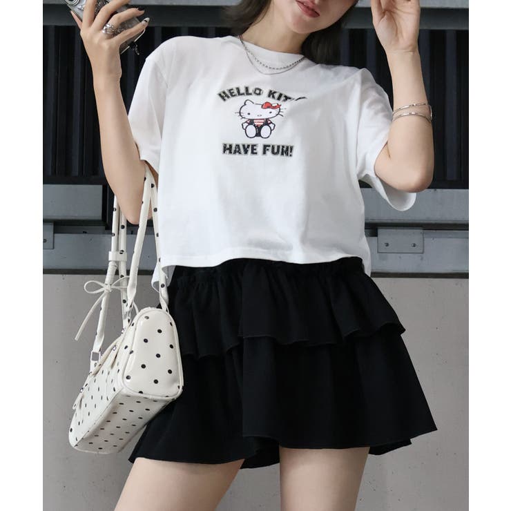 KITTYプリントショート丈Tシャツ | SpRay | 詳細画像28 