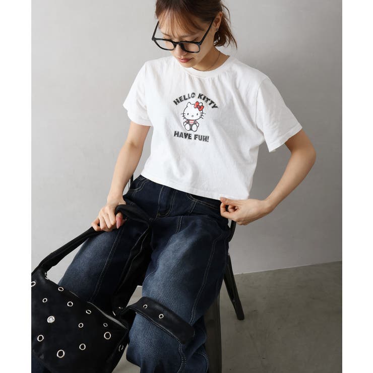 KITTYプリントショート丈Tシャツ | SpRay | 詳細画像3 