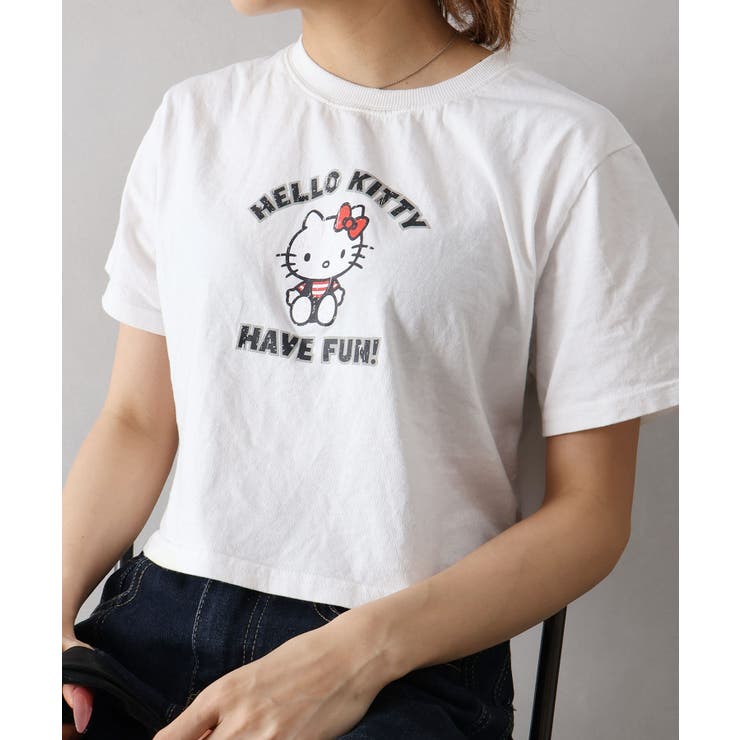 KITTYプリントショート丈Tシャツ | SpRay | 詳細画像4 