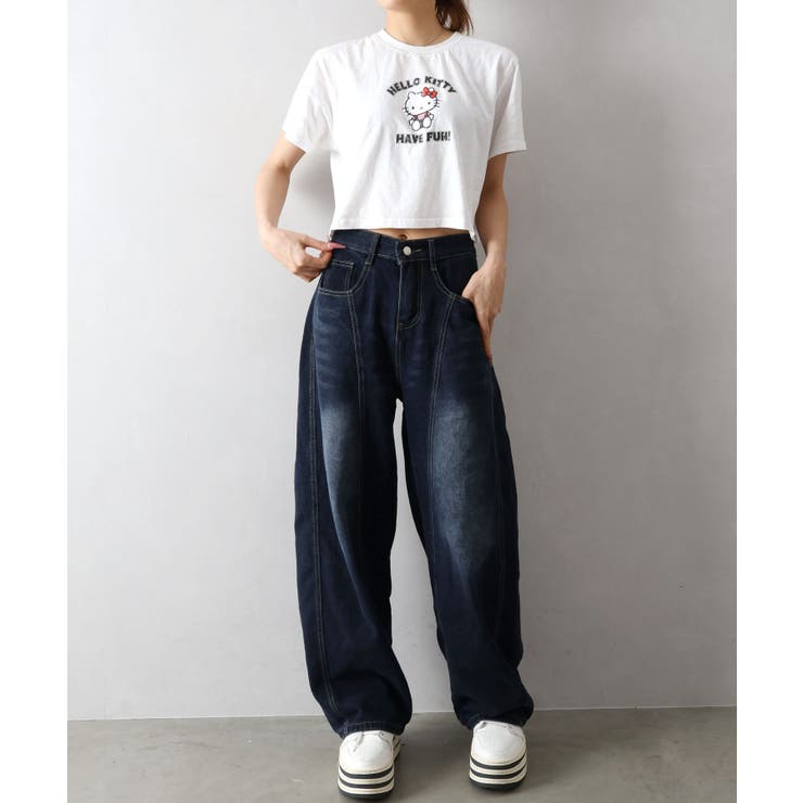 KITTYプリントショート丈Tシャツ | SpRay | 詳細画像6 