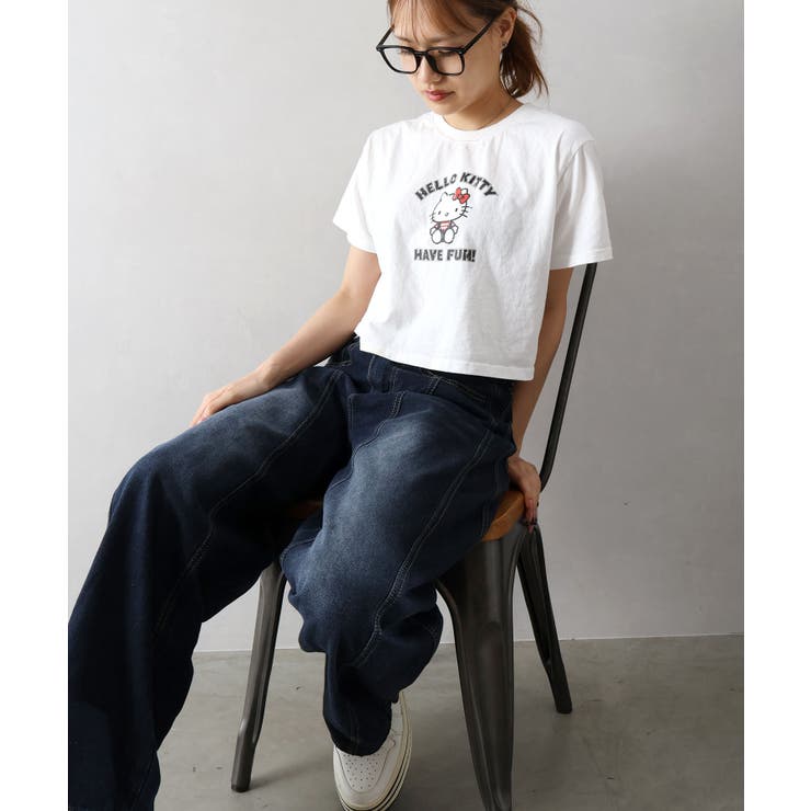 KITTYプリントショート丈Tシャツ | SpRay | 詳細画像8 