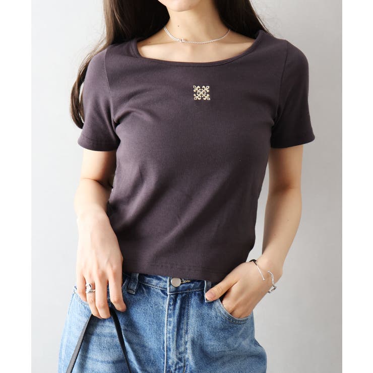 テレコ刺繍モチーフTシャツ | SpRay | 詳細画像11 