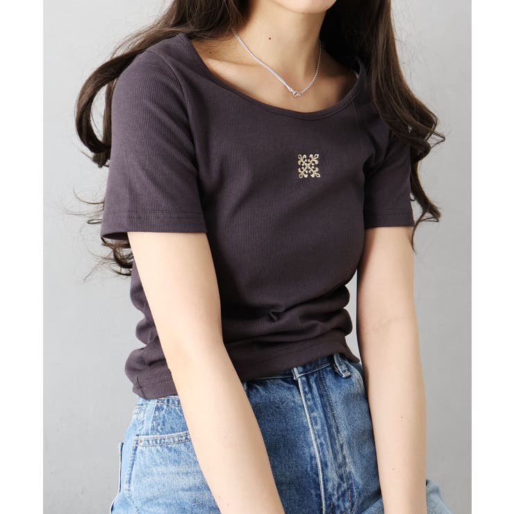 テレコ刺繍モチーフTシャツ | SpRay | 詳細画像15 