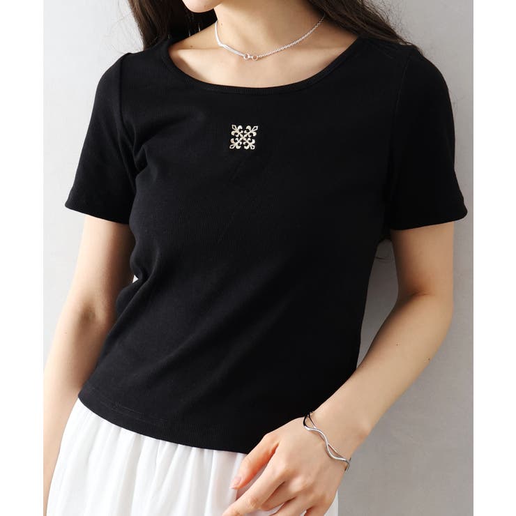 テレコ刺繍モチーフTシャツ | SpRay | 詳細画像17 