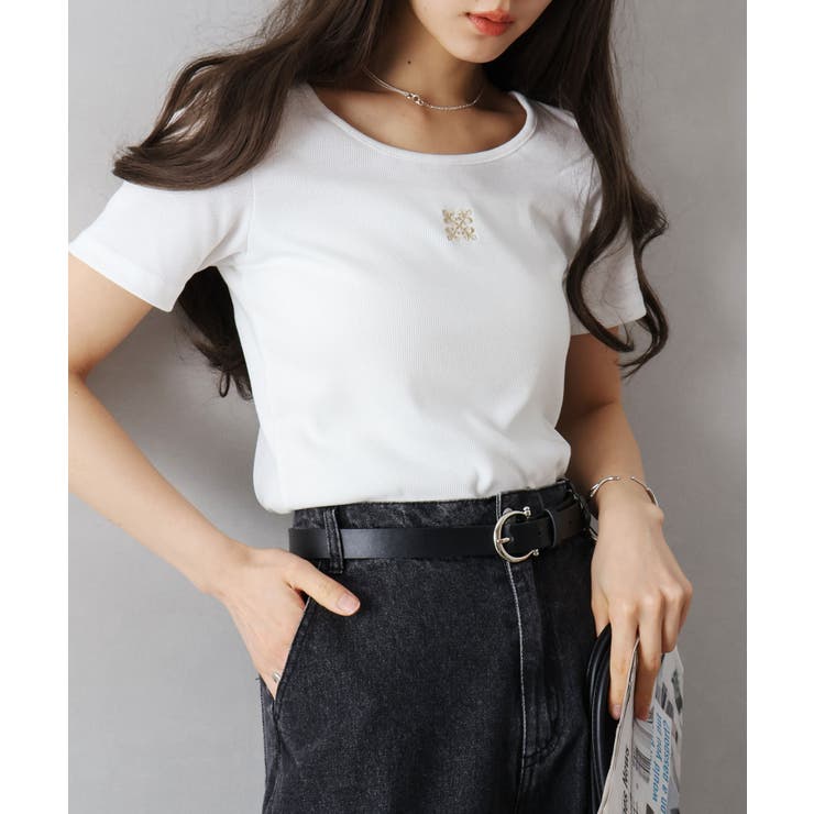 テレコ刺繍モチーフTシャツ | SpRay | 詳細画像7 