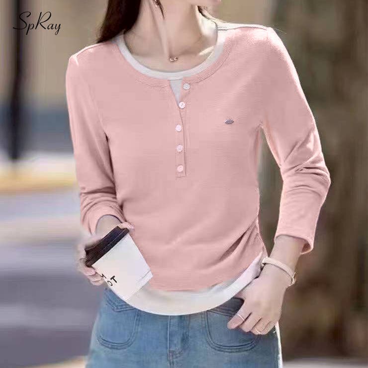 配色ヘンリーフェイクレイヤード | SpRay | 詳細画像1 