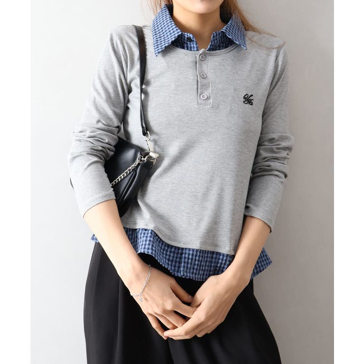 テレコｘチェックレイヤードスキッパー | SpRay | 詳細画像14 