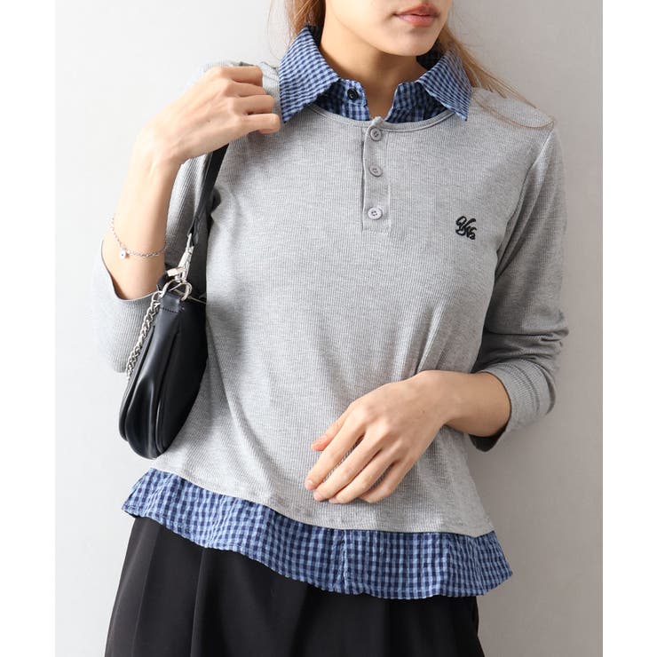 テレコｘチェックレイヤードスキッパー | SpRay | 詳細画像15 