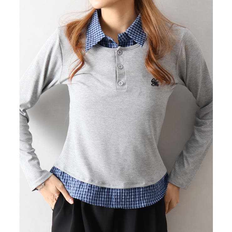 テレコｘチェックレイヤードスキッパー | SpRay | 詳細画像3 