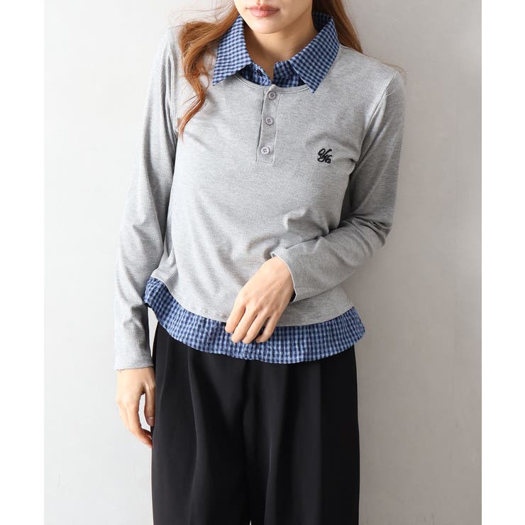 テレコｘチェックレイヤードスキッパー | SpRay | 詳細画像4 