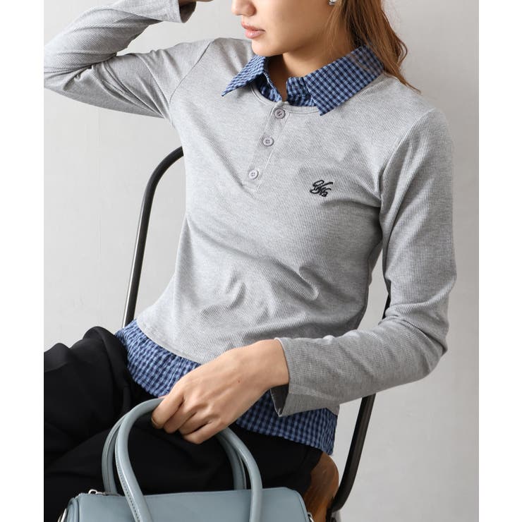 テレコｘチェックレイヤードスキッパー | SpRay | 詳細画像6 