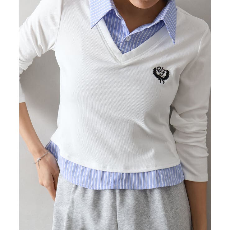 テレコｘストライプレイヤードプルオーバー | SpRay | 詳細画像10 