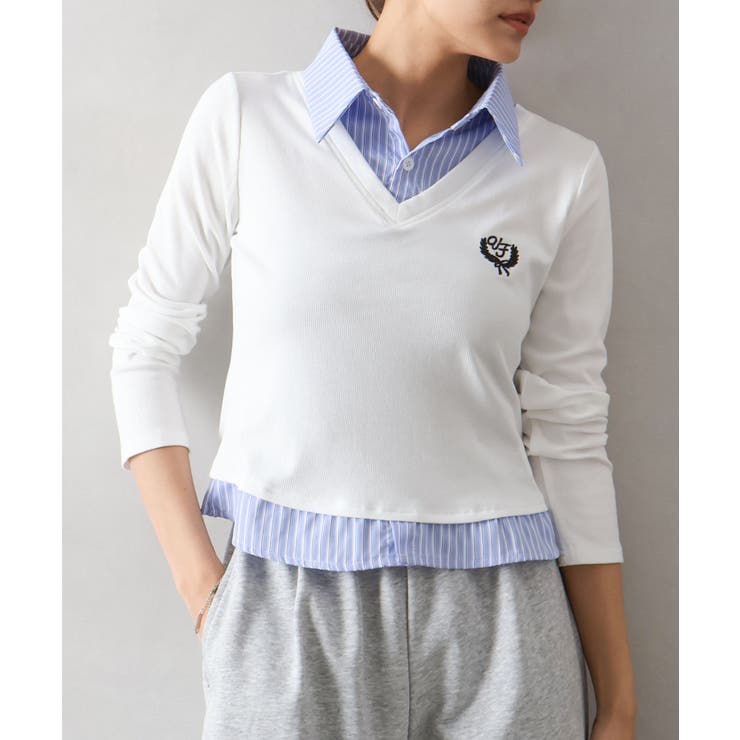 テレコｘストライプレイヤードプルオーバー | SpRay | 詳細画像11 