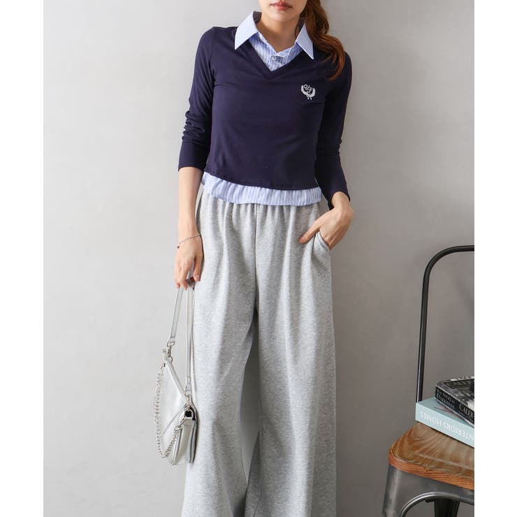 テレコｘストライプレイヤードプルオーバー | SpRay | 詳細画像13 