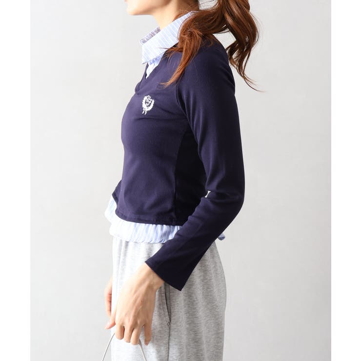 テレコｘストライプレイヤードプルオーバー | SpRay | 詳細画像15 