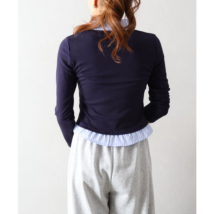 テレコｘストライプレイヤードプルオーバー | SpRay | 詳細画像16 