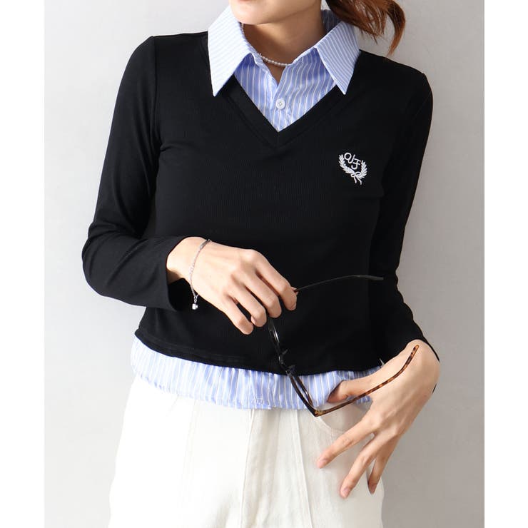 テレコｘストライプレイヤードプルオーバー | SpRay | 詳細画像3 