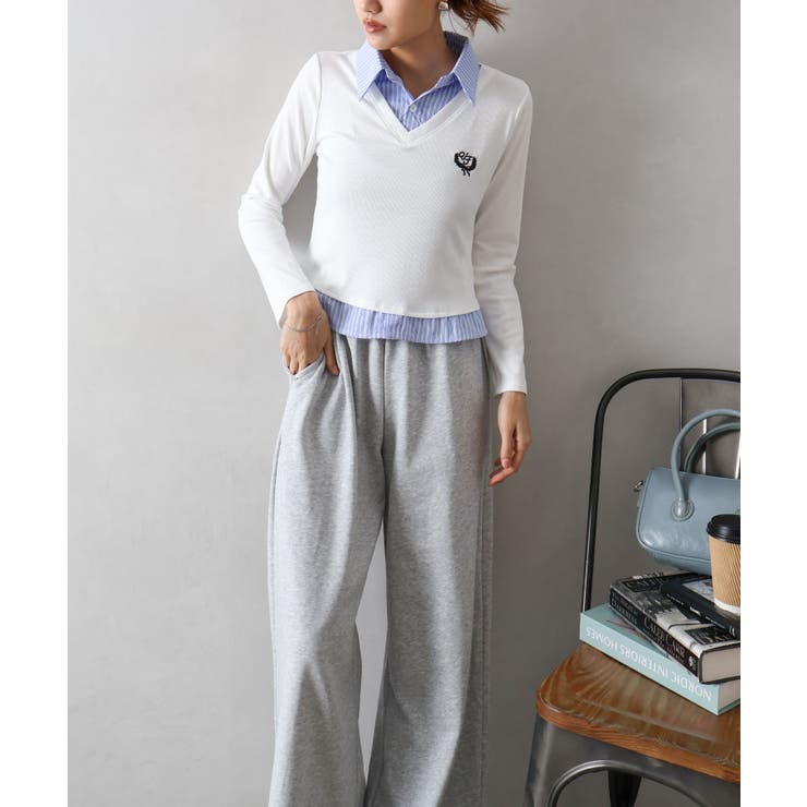 テレコｘストライプレイヤードプルオーバー | SpRay | 詳細画像7 