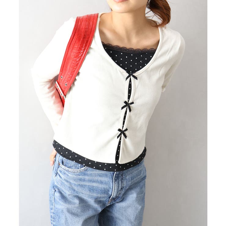 ドットインナーリボンフェイクレイヤード | SpRay | 詳細画像6 