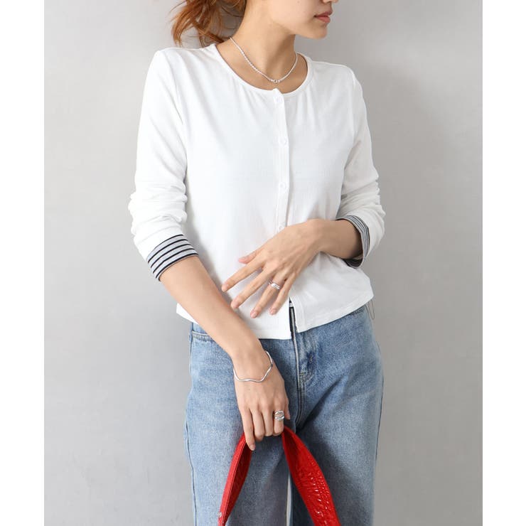 ボーダーレイヤードカーディガン | SpRay | 詳細画像8 