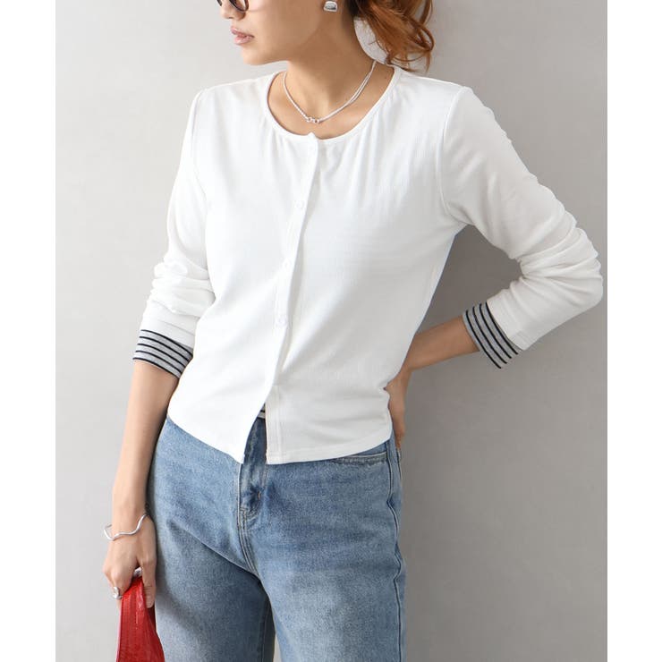 ボーダーレイヤードカーディガン | SpRay | 詳細画像9 