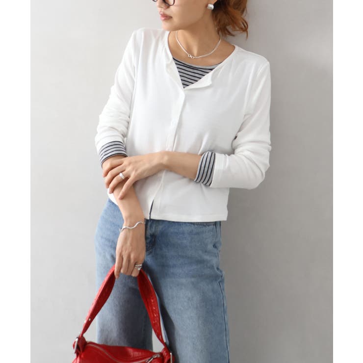 ボーダーレイヤードカーディガン | SpRay | 詳細画像10 