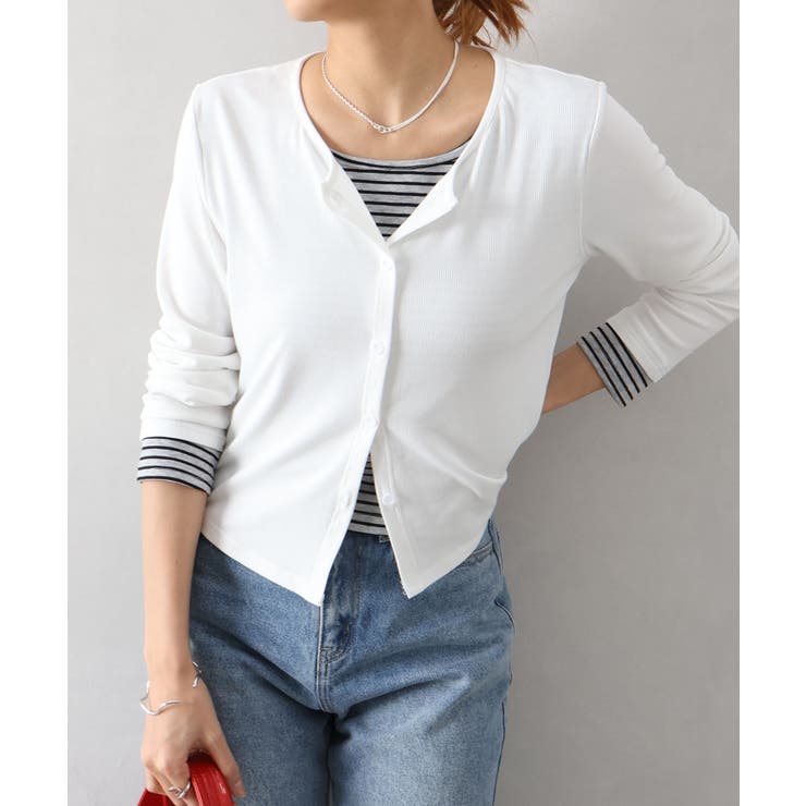 ボーダーレイヤードカーディガン | SpRay | 詳細画像11 