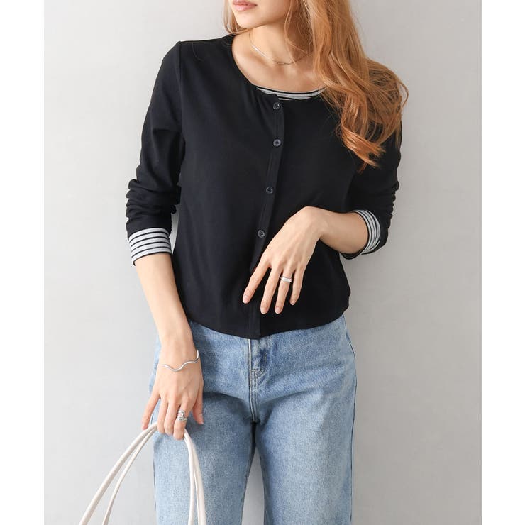 ボーダーレイヤードカーディガン | SpRay | 詳細画像12 