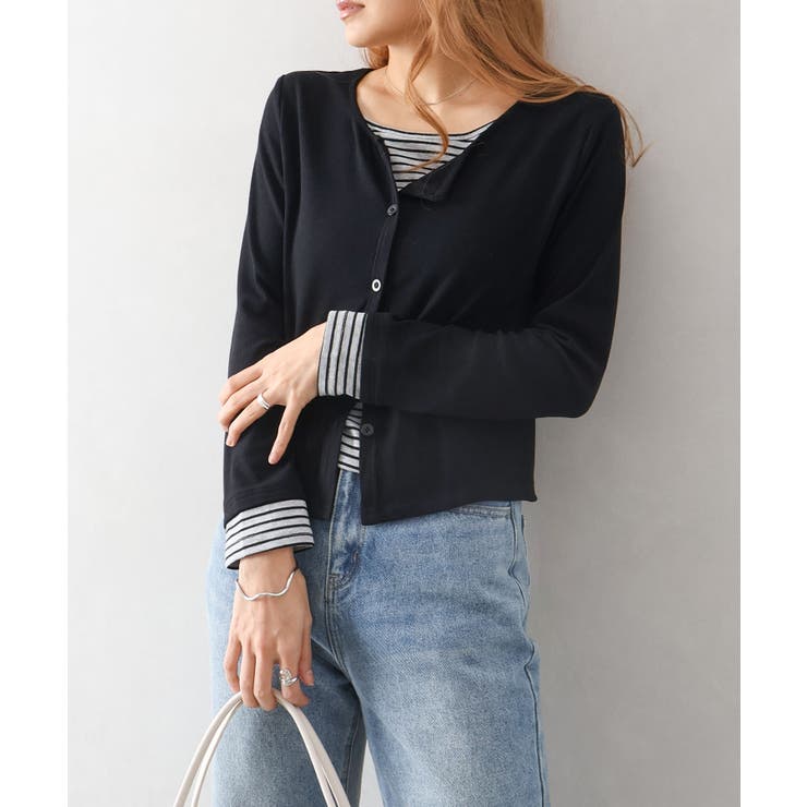 ボーダーレイヤードカーディガン | SpRay | 詳細画像16 