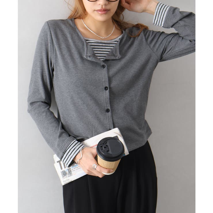 ボーダーレイヤードカーディガン | SpRay | 詳細画像24 